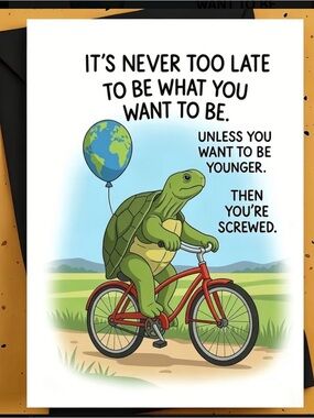 Funny Turtle Birthday Card